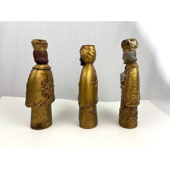 VTG Three 3 Wise Men Figurines Christmas Candle Holders Paper Mache MCM Japan - Picture 6 of 8